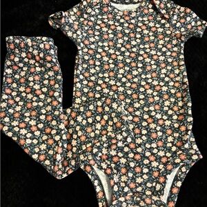 Carter's Navy Floral Bodysuit Set